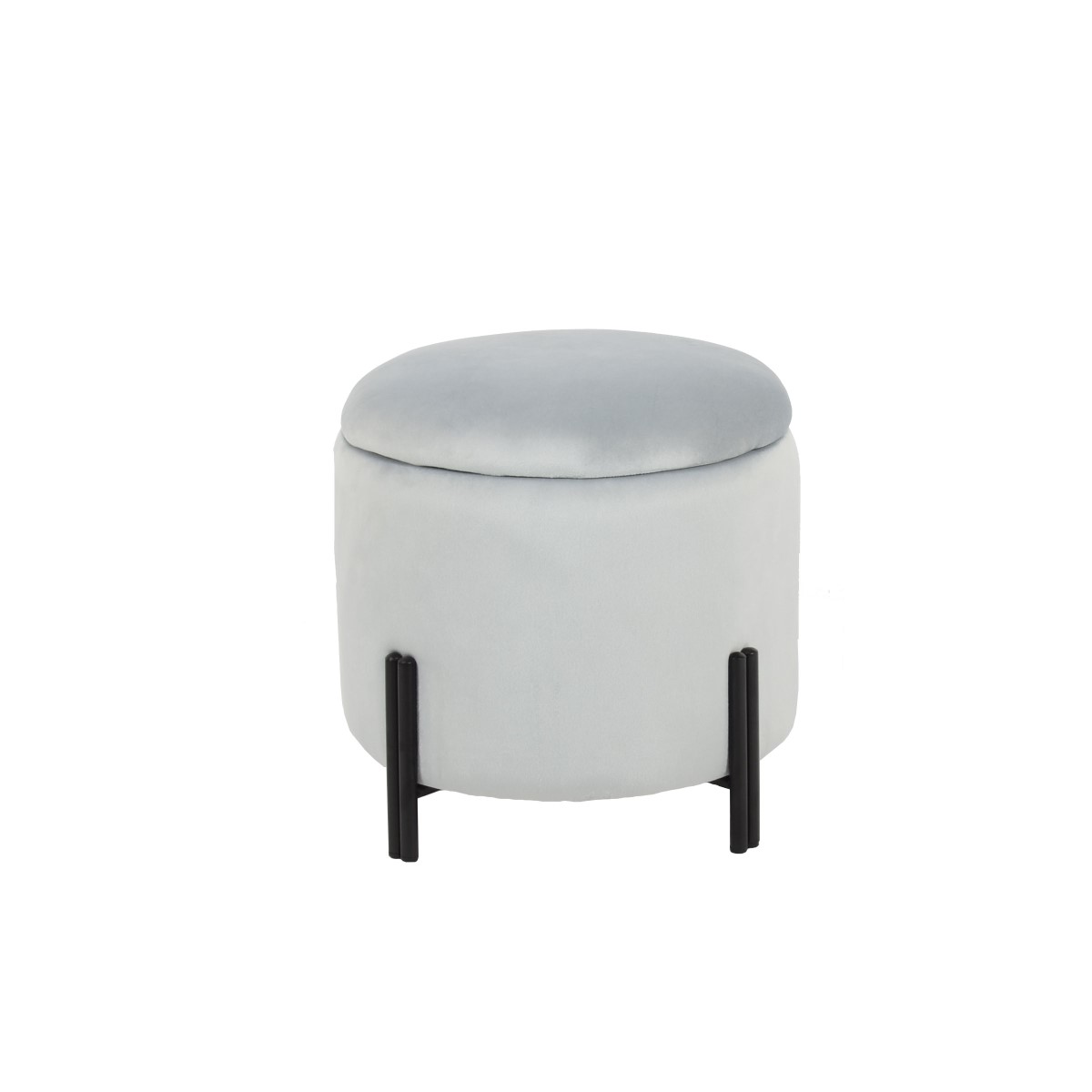 Fotpall DKD Home Decor Grå Metall Polyester (42 x 42 x 42 cm)