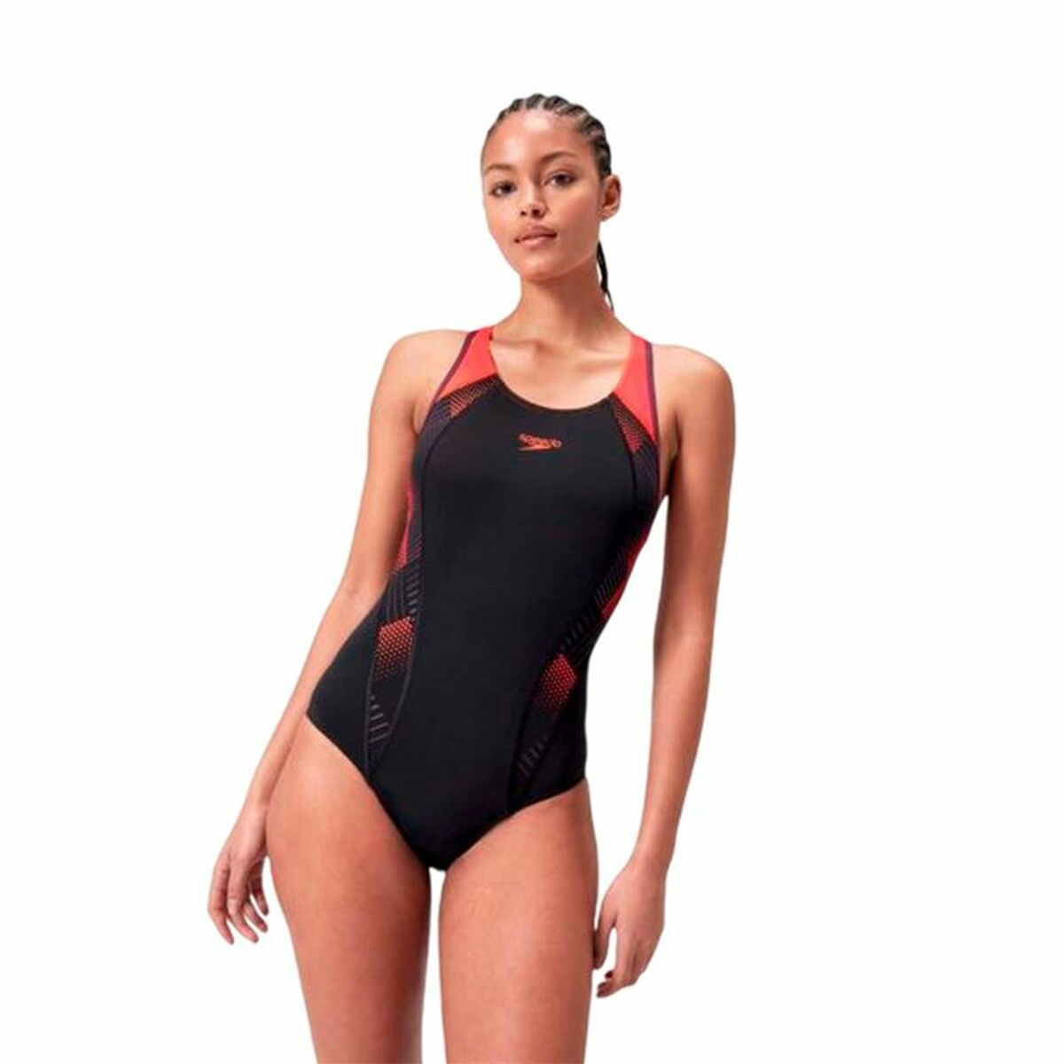 Baddräkt Dam Speedo Placement Laneback Svart - 2