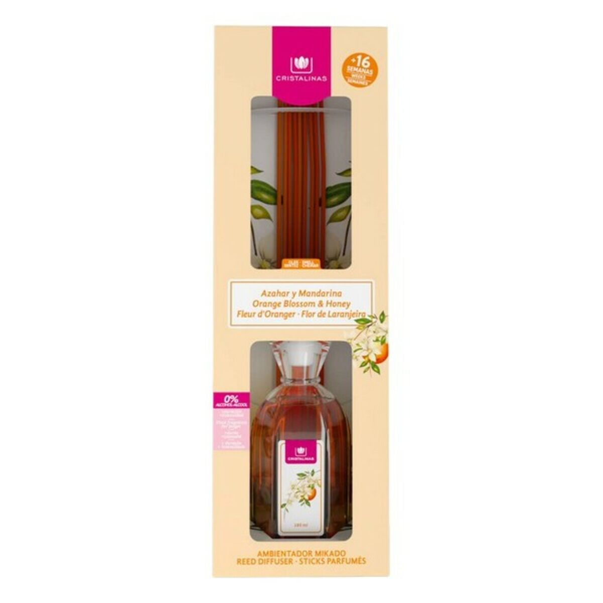 Luftrenare Mikado Cristalinas Mikado Apelsinblomma 180 ml - 6