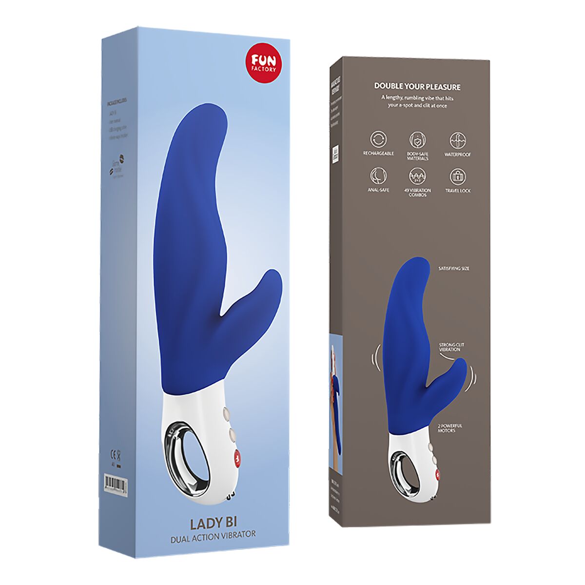 Dubbelvibrator Dual Stimulation Vibe Fun Factory LADY BI Blå - 5