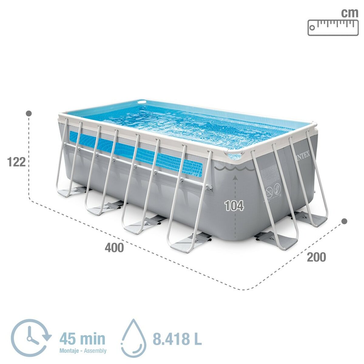 flyttbar pool Intex 400 x 122 x 200 cm - 9