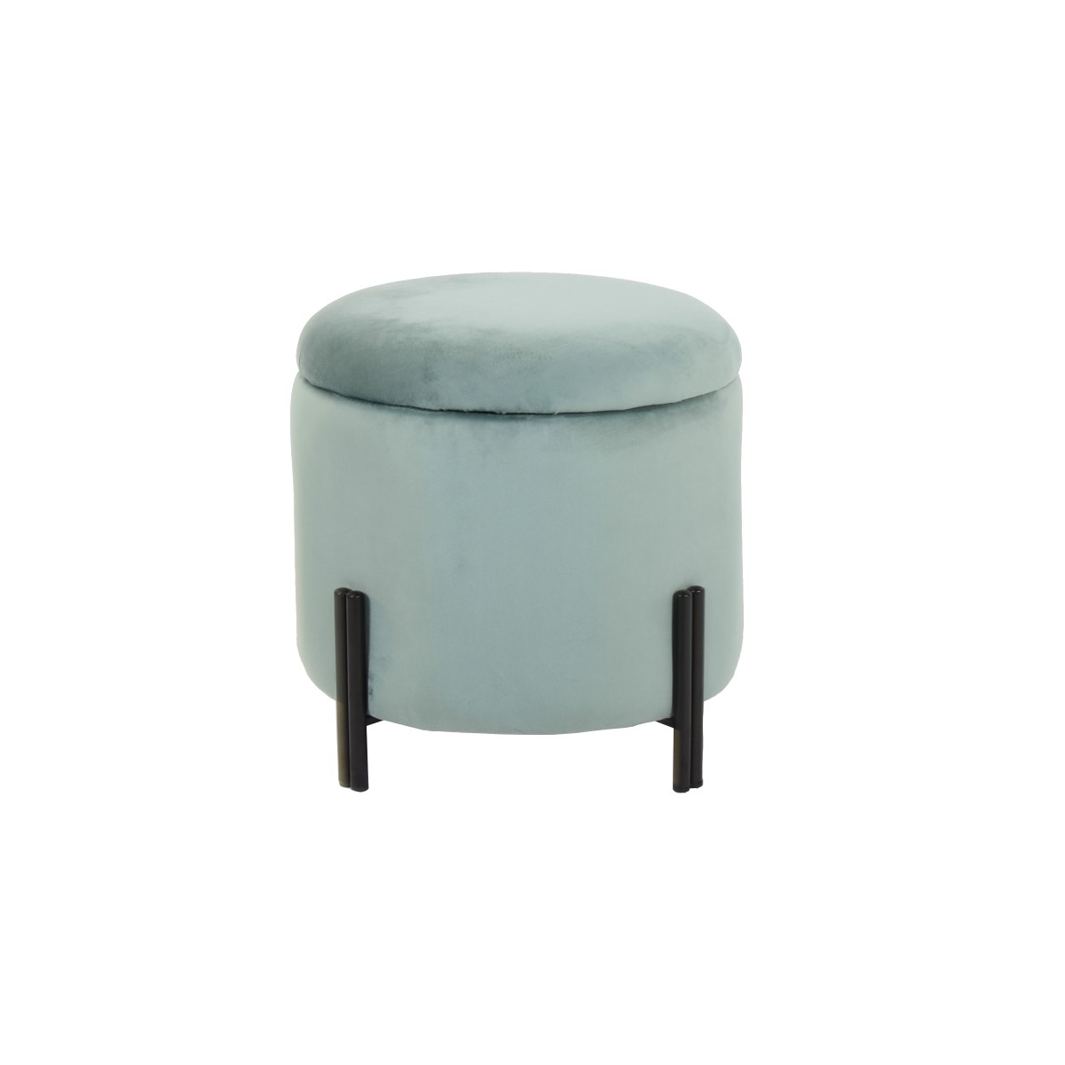 Fotpall DKD Home Decor Metall Turkos Polyester (42 x 42 x 42 cm) - 2