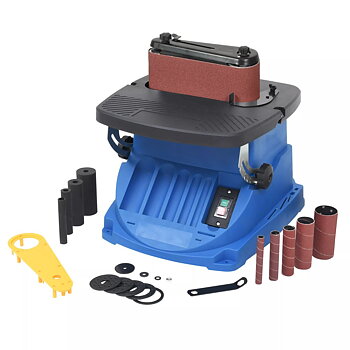vidaXL Oscillerande spindel- & bandslip 450 W blå