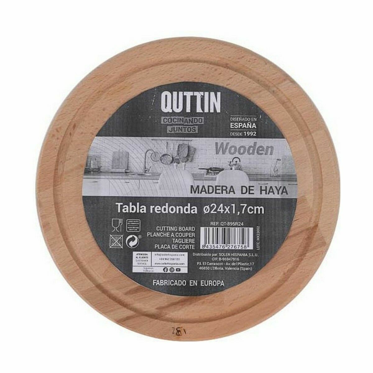 Serveringsbräda Quttin Quttin Rund ø 24 x 1,7 cm (8 antal) - 3