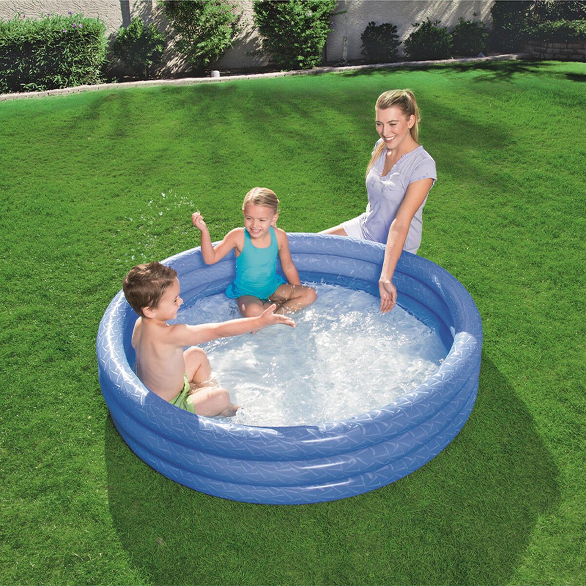 Bestway Uppblåsbart Barnpool 3 Ringar Eco Blandade Färger 152x30cm +2 År Trädgård 51026 - 4