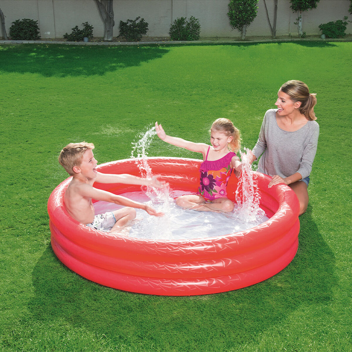 Bestway Uppblåsbart Barnpool 3 Ringar Eco Blandade Färger 152x30cm +2 År Trädgård 51026 - 3
