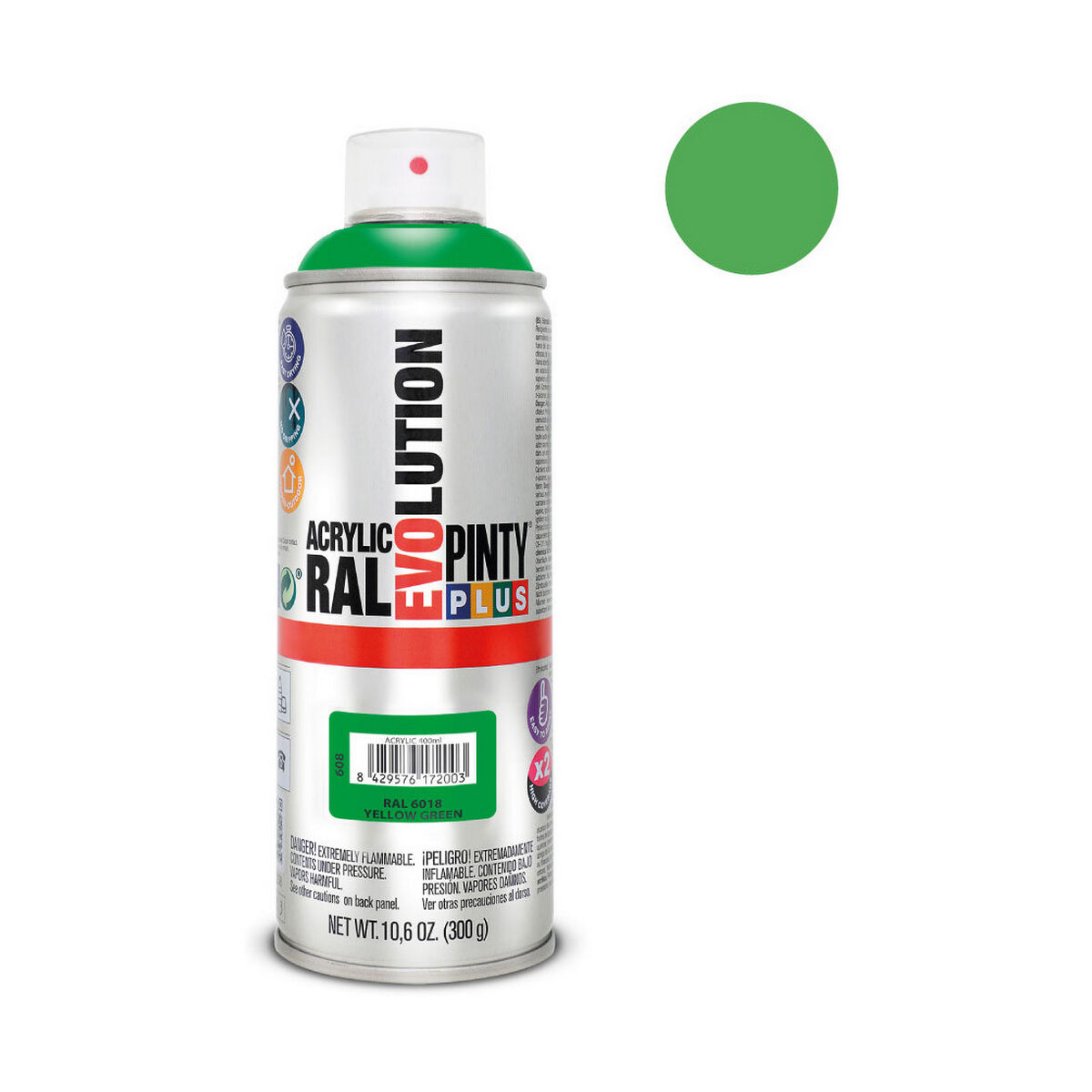 Sprejfärg Pintyplus Evolution RAL 6018 400 ml Yellow Green - 4