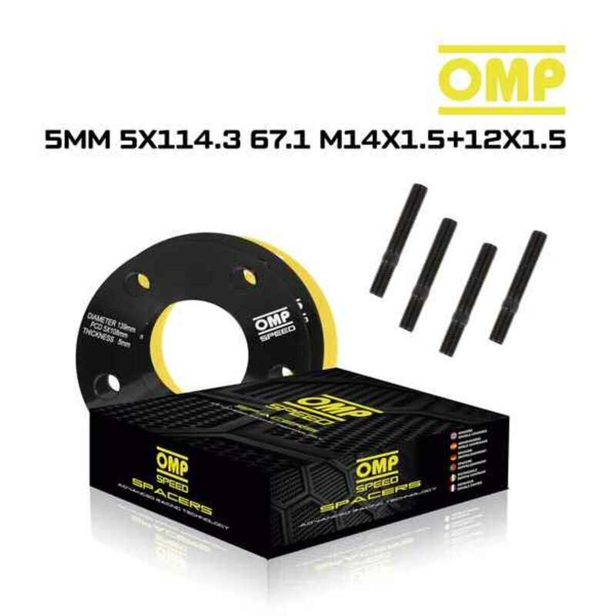 Separatorsats OMP OMPS08810501 5x114,3 67,1 M14 x 1,50 + M12 x 1,50 5 mm - 16