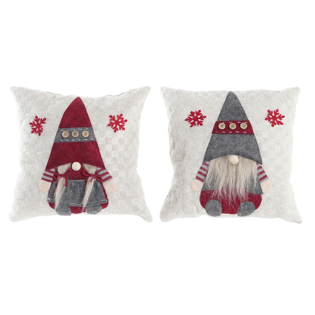 Kudde DKD Home Decor Gnom Röd Grå Polyester (33 x 10 x 33 cm) (2 antal)