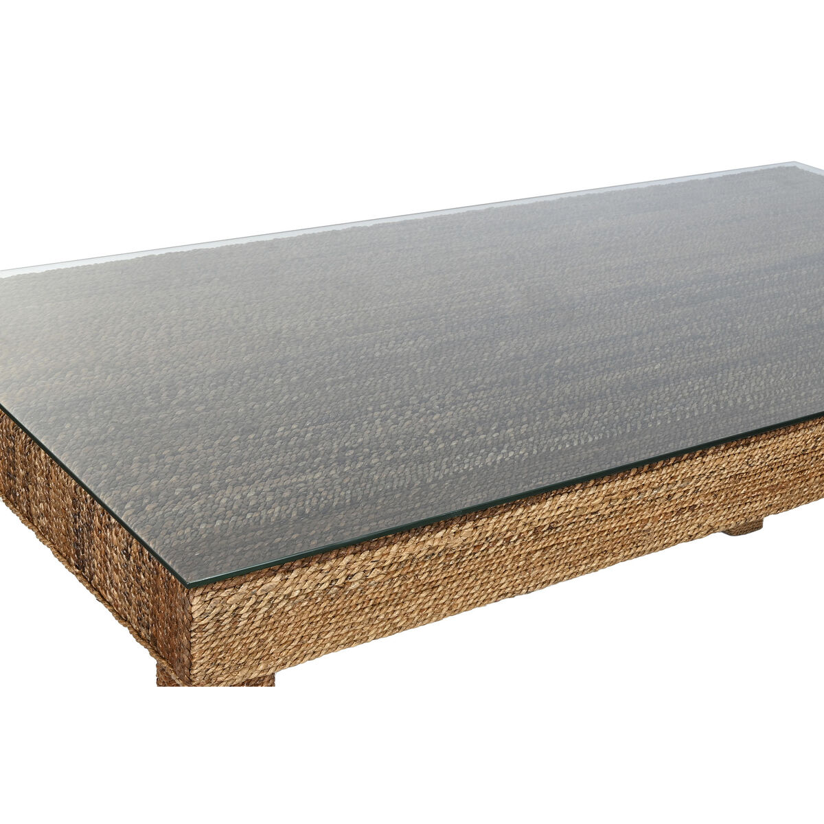 Matsalsbord Home ESPRIT Naturell Härdat glas Fibrer teakträ 180 x 90 x 77 cm - 2