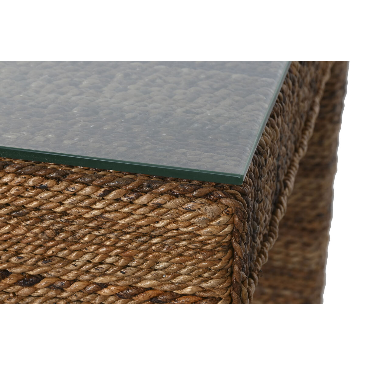 Matsalsbord Home ESPRIT Naturell Härdat glas Fibrer teakträ 180 x 90 x 77 cm - 3