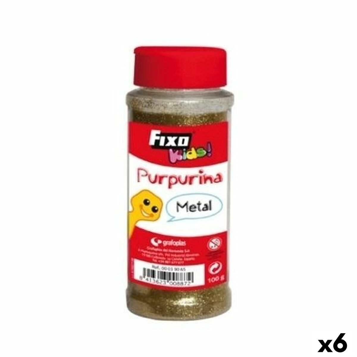 Glitter Fixo Silvrig 100 g (6 antal)