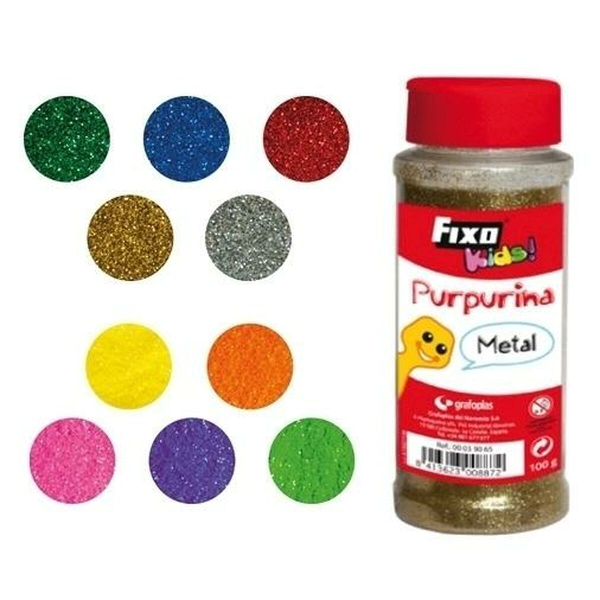 Glitter Fixo Silvrig 100 g (6 antal) - 2