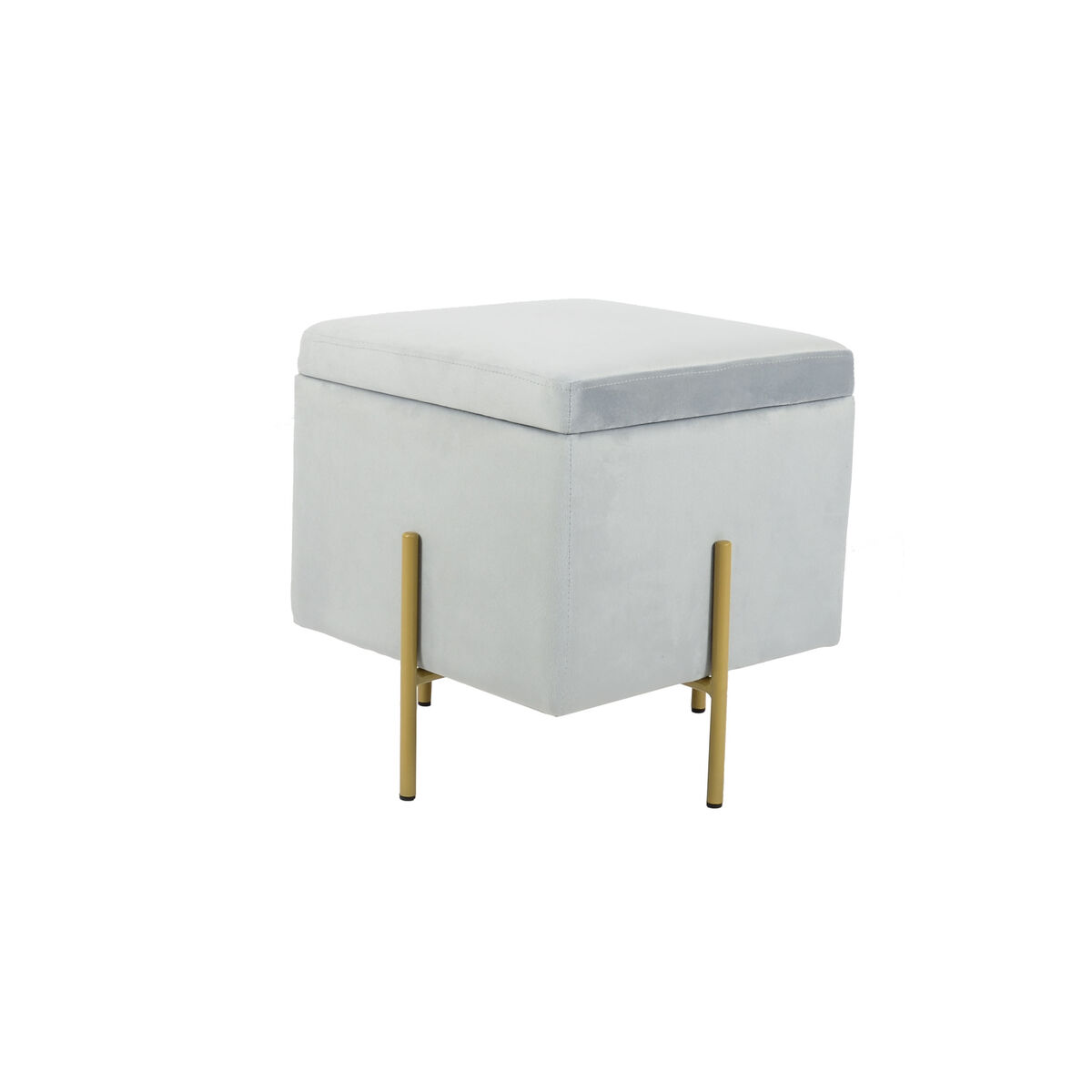 Fotpall DKD Home Decor Grå Metall Polyester (45 x 45 x 45 cm) - 2