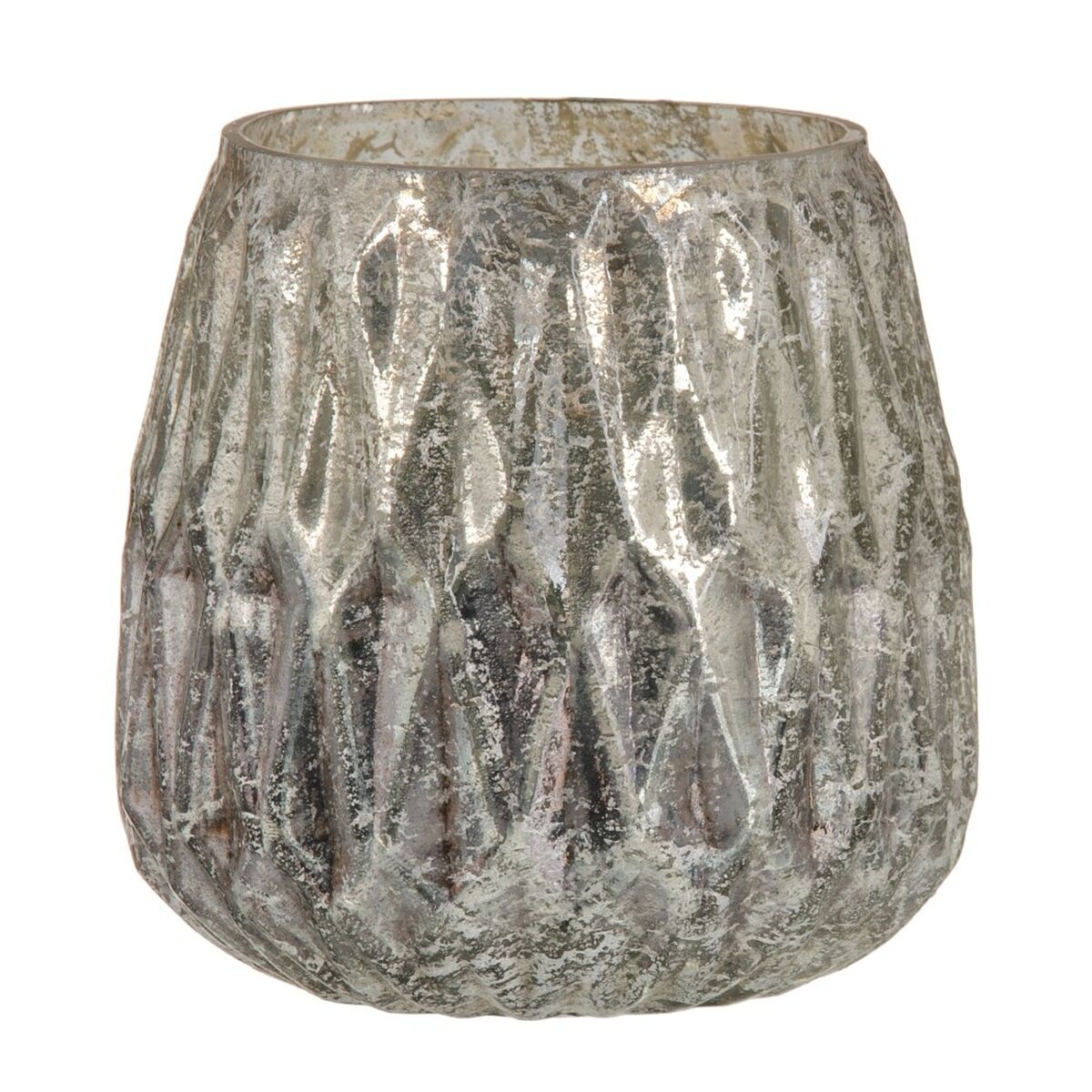 Ljusstakar Glas Grå 11 x 11 x 11 cm