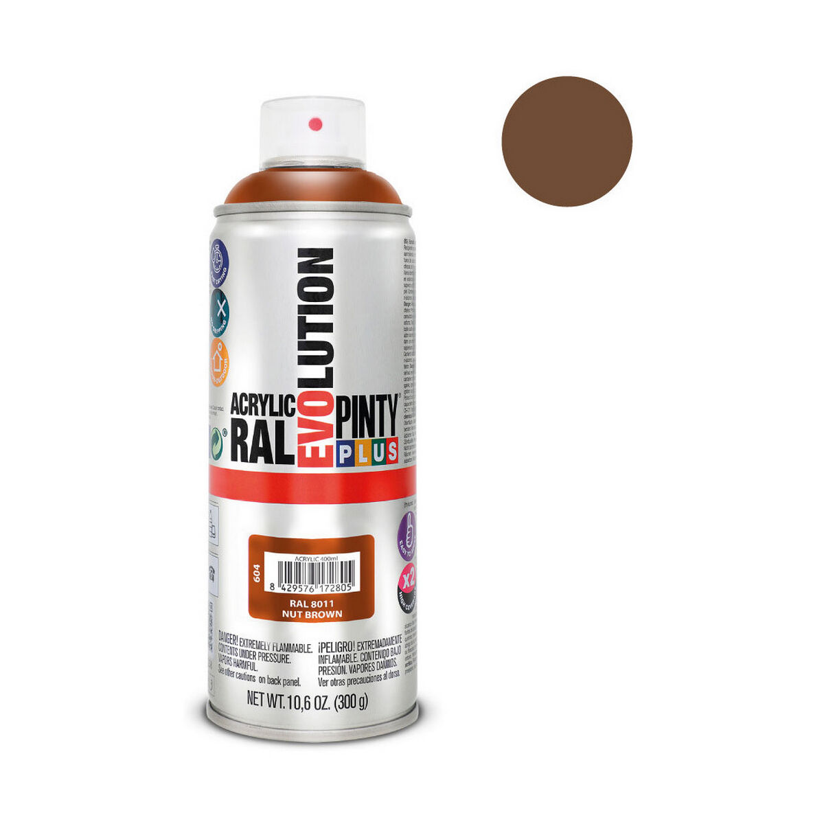 Sprejfärg Pintyplus Evolution RAL 8011 400 ml Nut Brown - 4