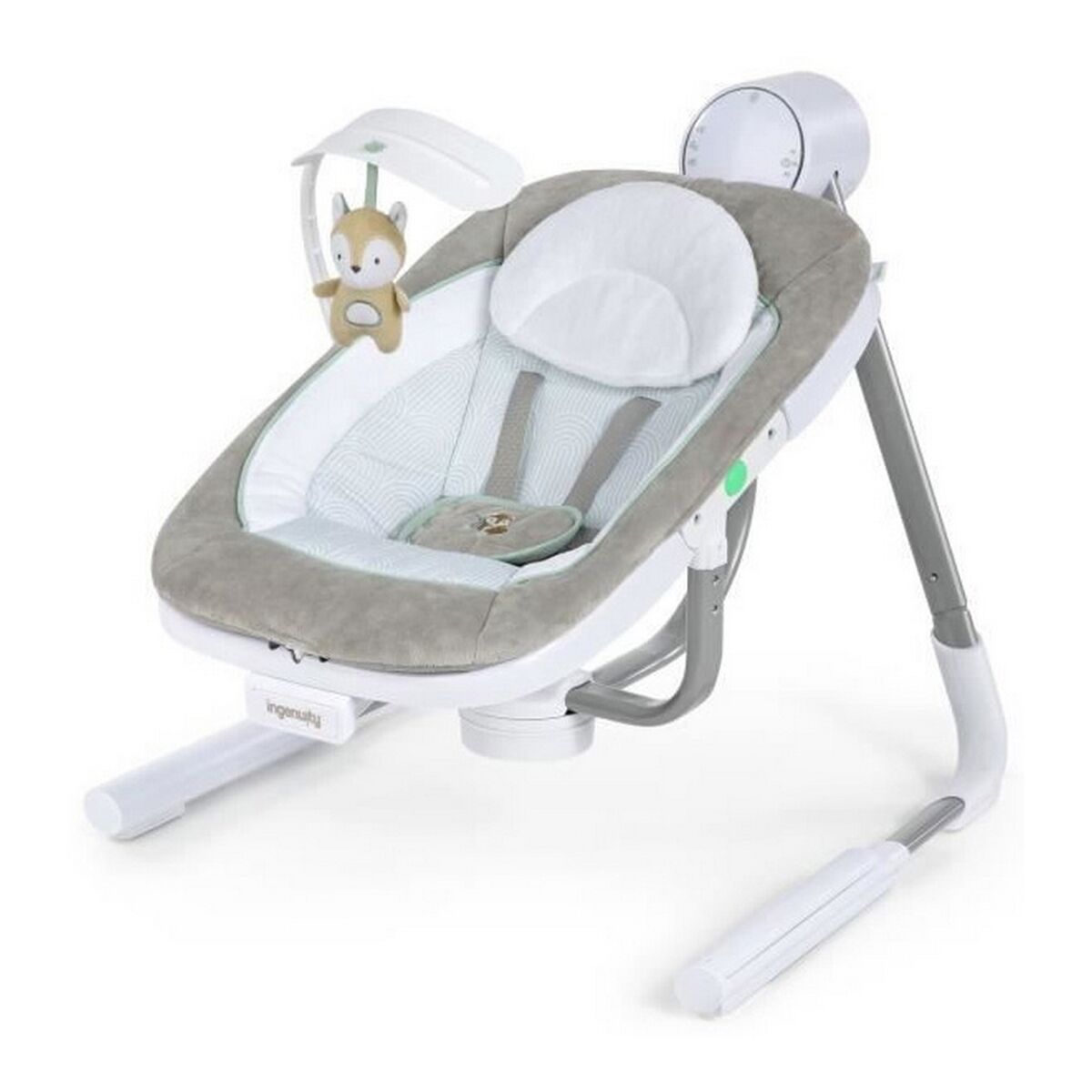 Hängmatta för bebis Ingenuity Dual-Direction Swing Vit Grå