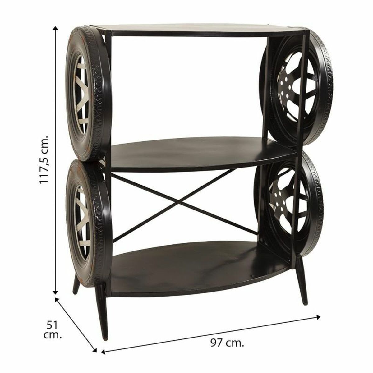 Bokhylla Alexandra House Living Mörkbrun Metall 51 x 117 x 97 cm - 8