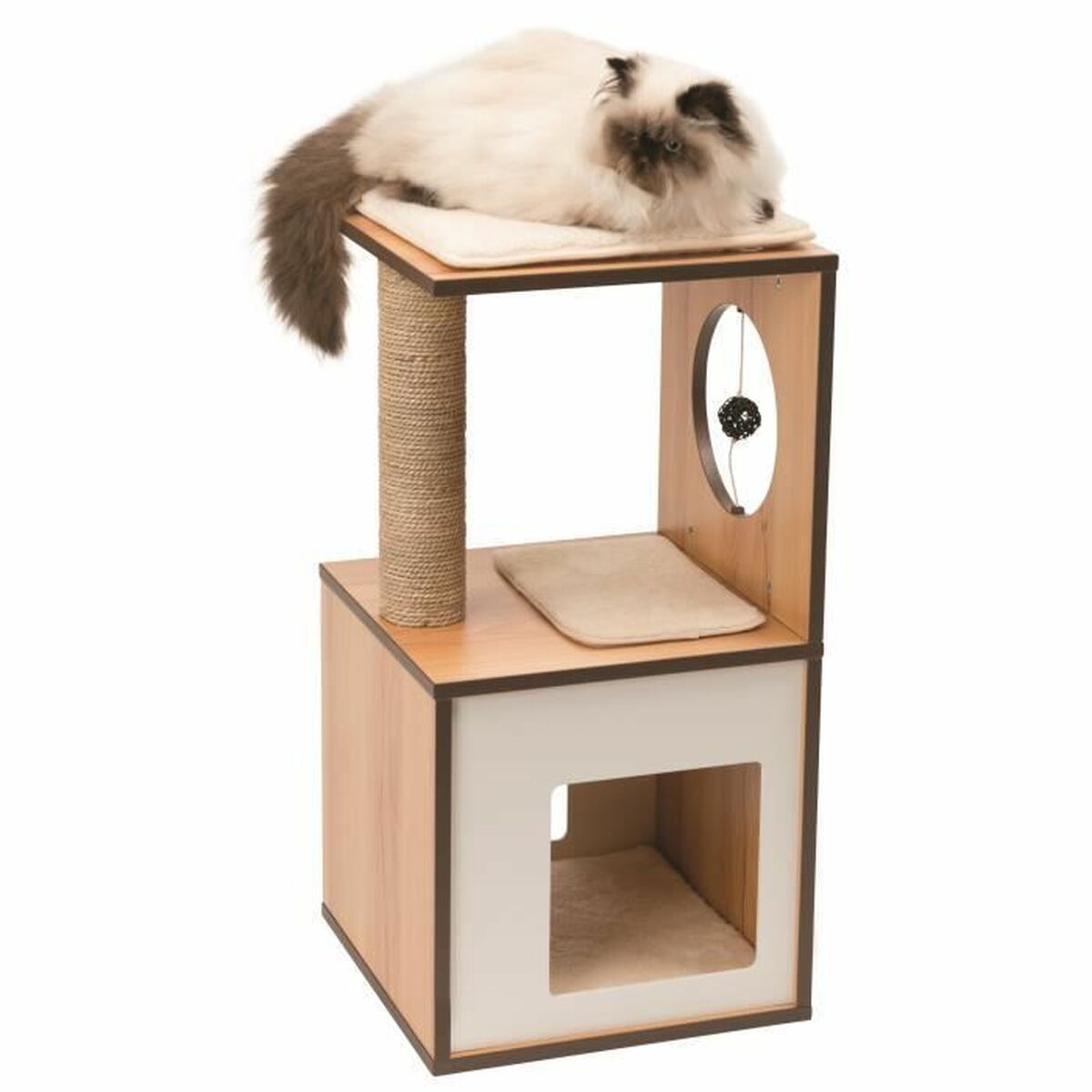 Klösträd för katter Vesper V-Box Brun Trä MDF 37 x 37 x 72,5 cm - 2