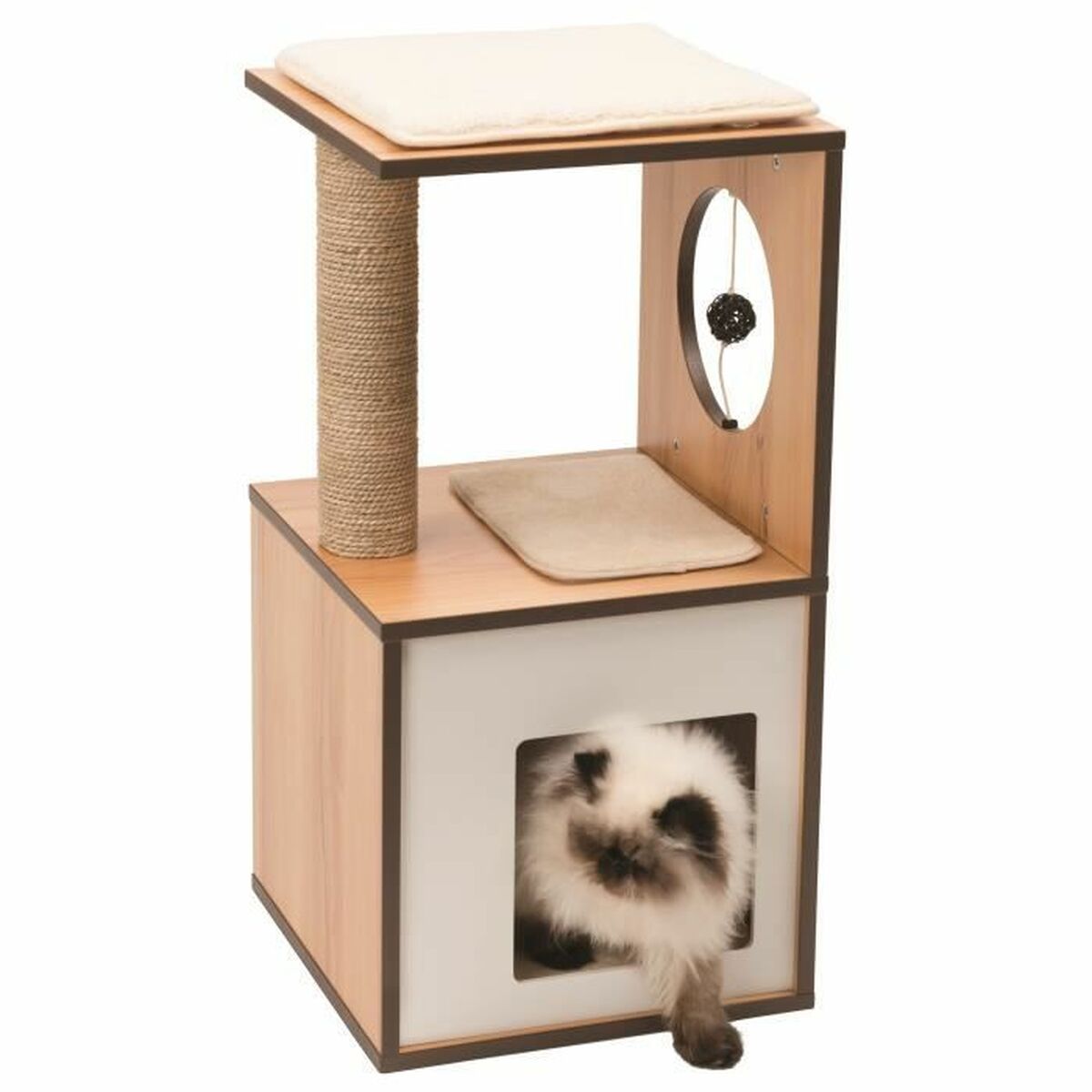 Klösträd för katter Vesper V-Box Brun Trä MDF 37 x 37 x 72,5 cm - 3
