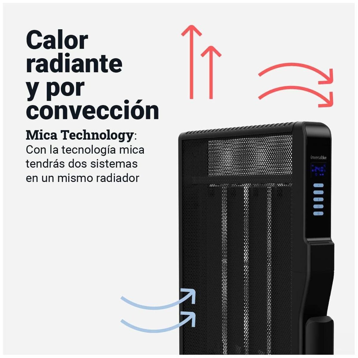Värmeelement Universal Blue 4020B UCRM9004 Svart 2000 W - 7