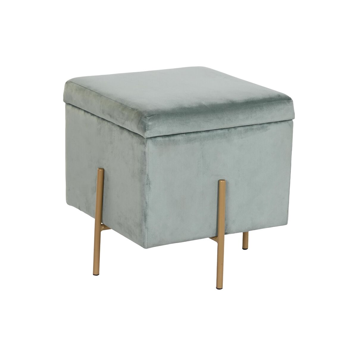Fotpall DKD Home Decor Metall Turkos Polyester (45 x 45 x 45 cm)
