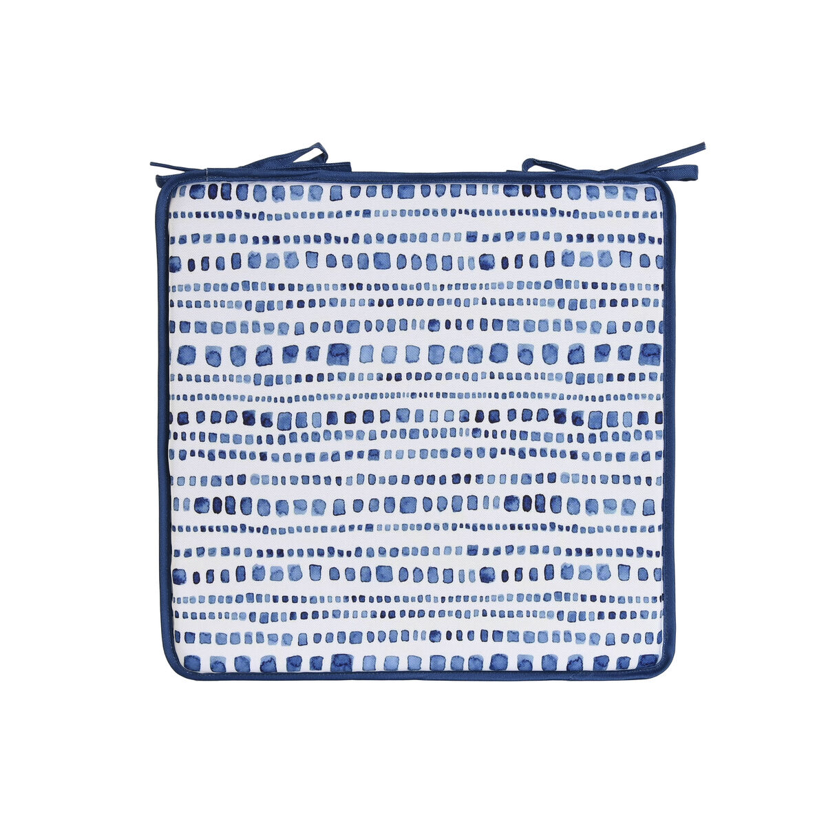 Stolsdyna Home ESPRIT Blå Vit 38 x 38 x 2 cm - 4