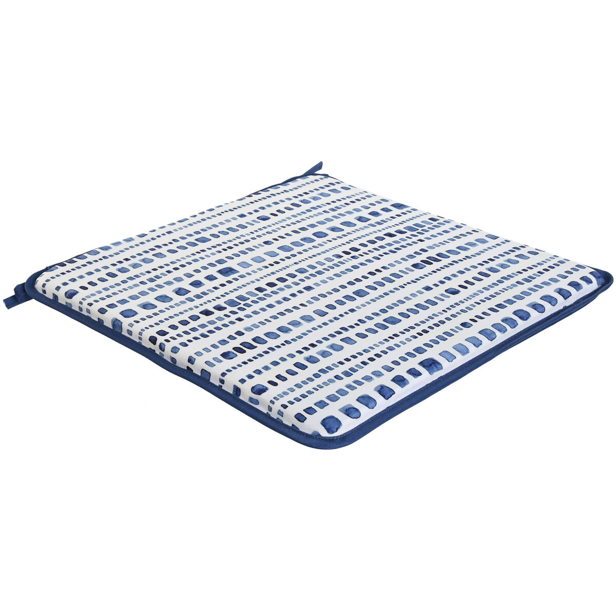 Stolsdyna Home ESPRIT Blå Vit 38 x 38 x 2 cm
