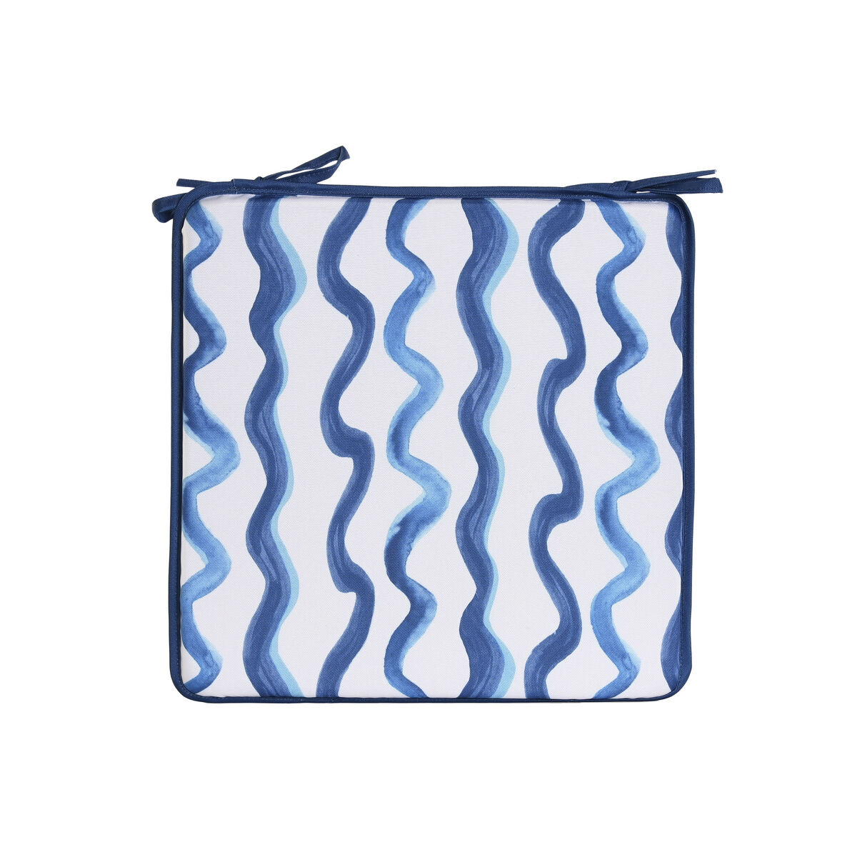 Stolsdyna Home ESPRIT Blå Vit 38 x 38 x 2 cm - 4