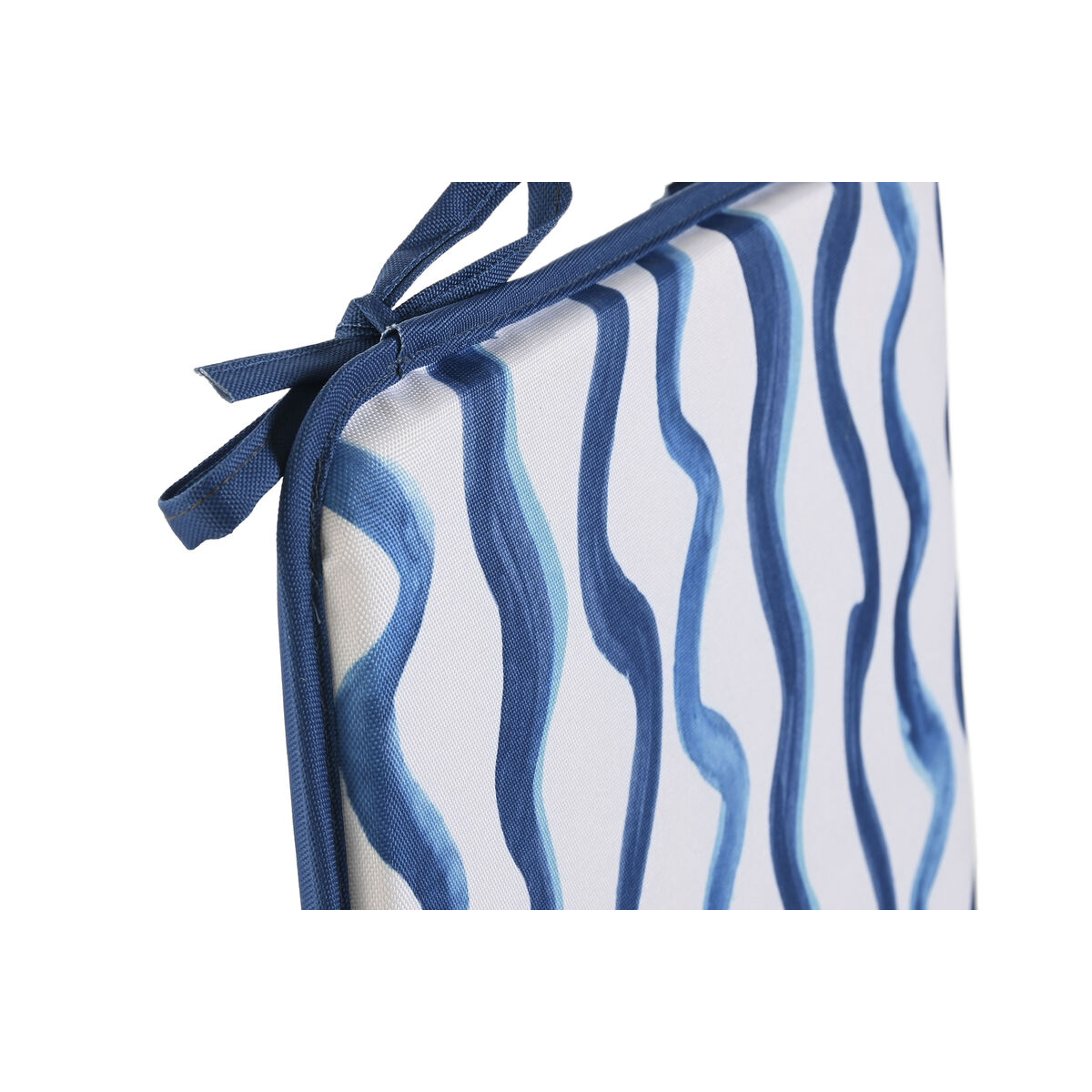 Stolsdyna Home ESPRIT Blå Vit 38 x 38 x 2 cm - 2