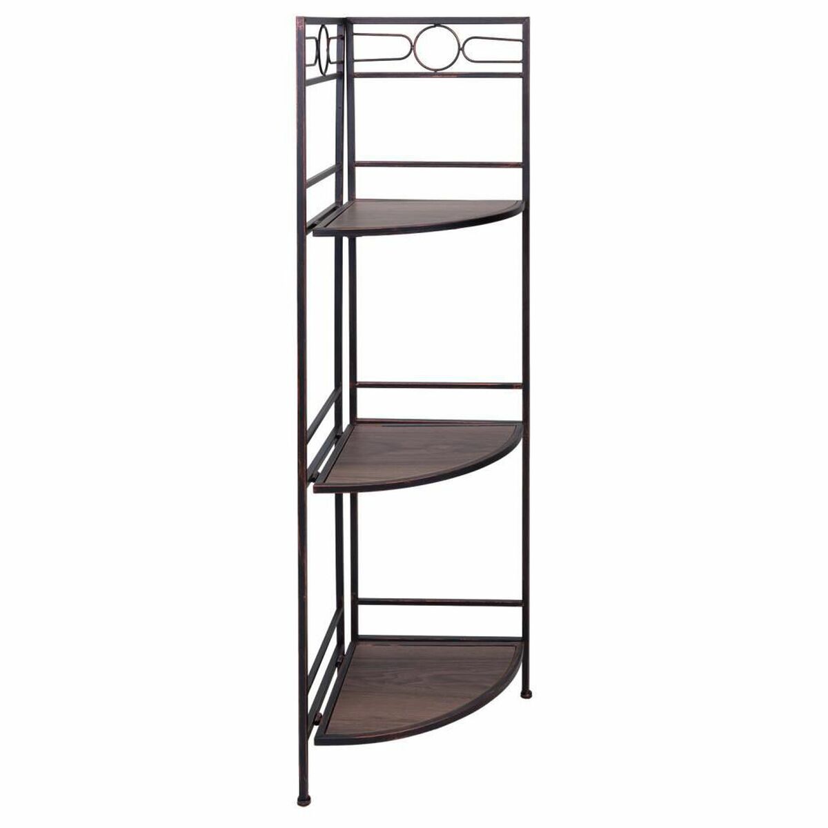 Vinkelhylla Alexandra House Living Svart Gyllene Metall Trä MDF 36 x 126 x 50 cm