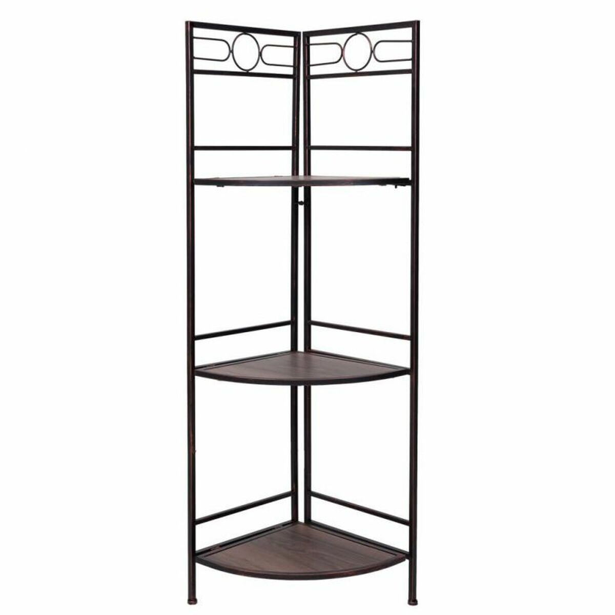 Vinkelhylla Alexandra House Living Svart Gyllene Metall Trä MDF 36 x 126 x 50 cm - 3