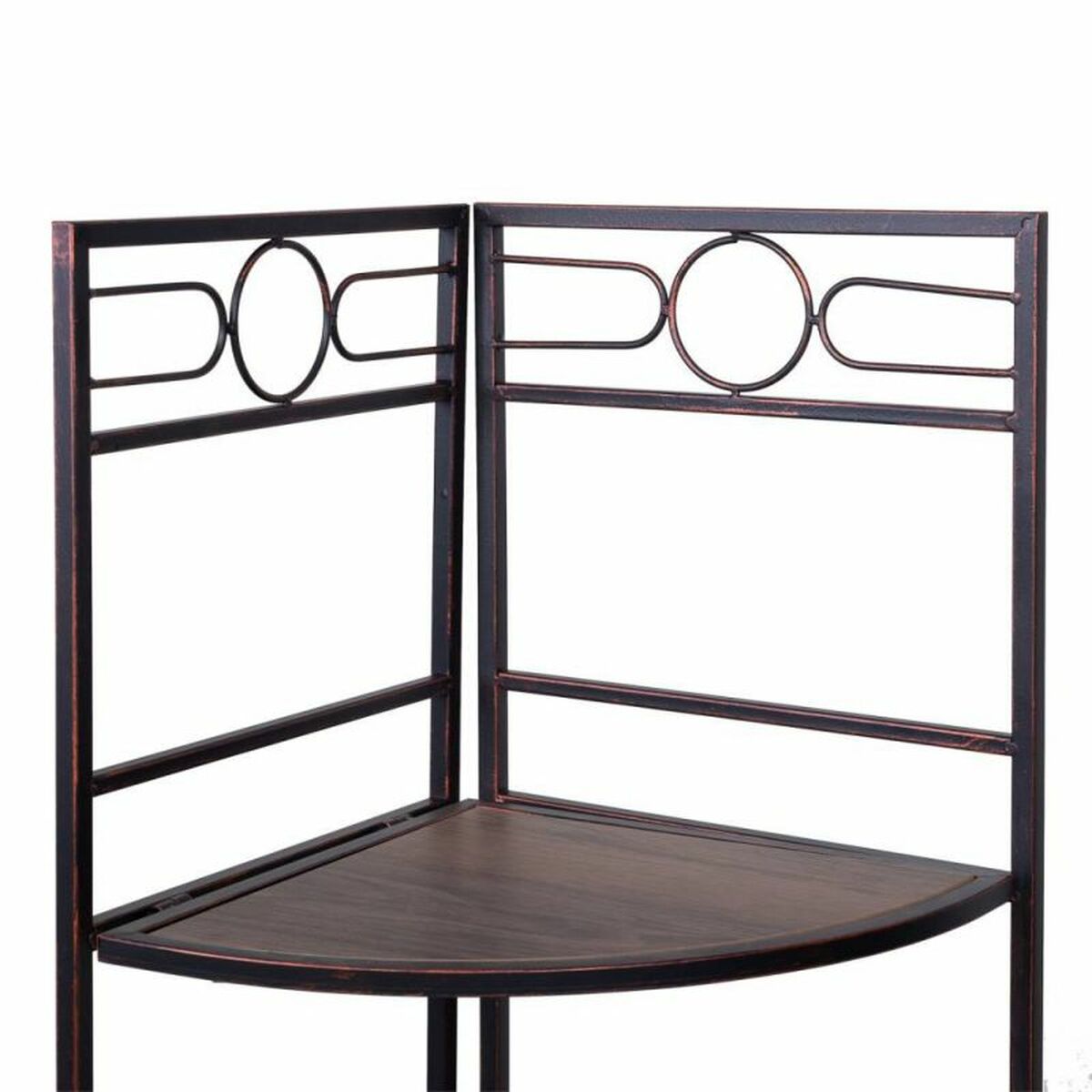 Vinkelhylla Alexandra House Living Svart Gyllene Metall Trä MDF 36 x 126 x 50 cm - 5