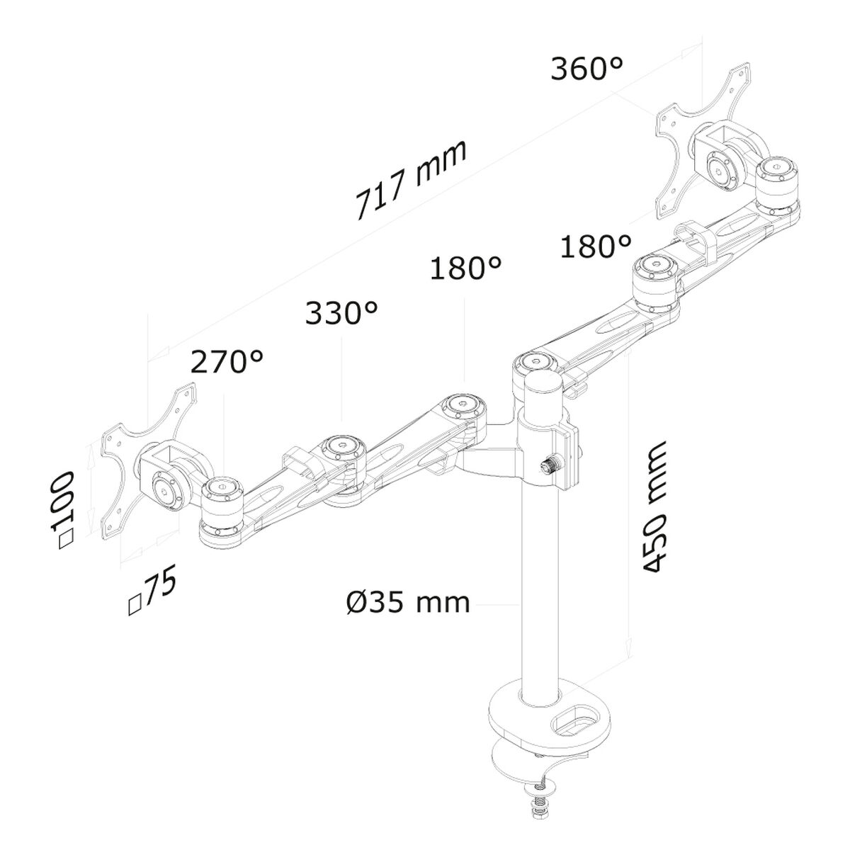 Bordfäste för Skärm Neomounts FPMA-D935DG 10" 27" - 2