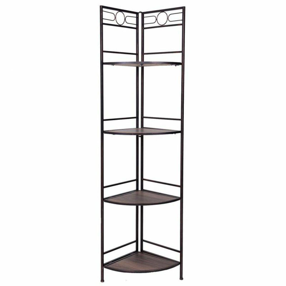 Vinkelhylla Alexandra House Living Svart Gyllene Metall Trä MDF 36 x 165 x 50 cm - 3