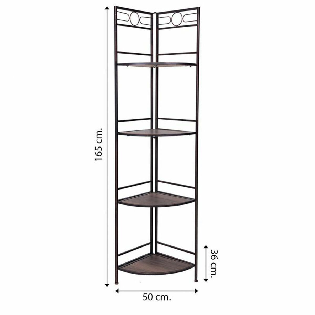 Vinkelhylla Alexandra House Living Svart Gyllene Metall Trä MDF 36 x 165 x 50 cm - 6