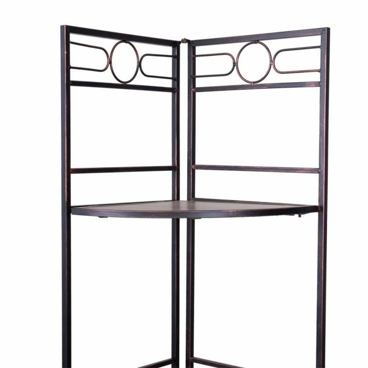 Vinkelhylla Alexandra House Living Svart Gyllene Metall Trä MDF 36 x 165 x 50 cm - 4