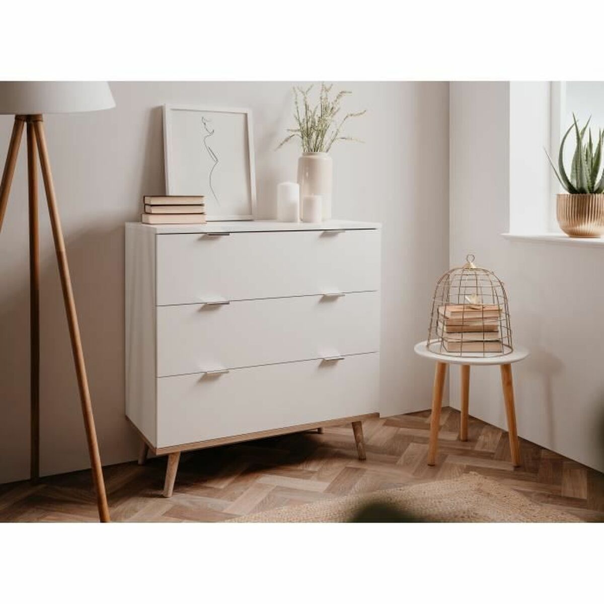 Byrå Scandinavian Vit 79,8 x 40 x 86,5 cm - 6