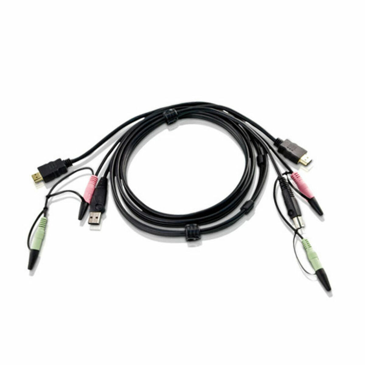 KVM-Brytare Aten 2L-7D02UH Svart 1,8 m
