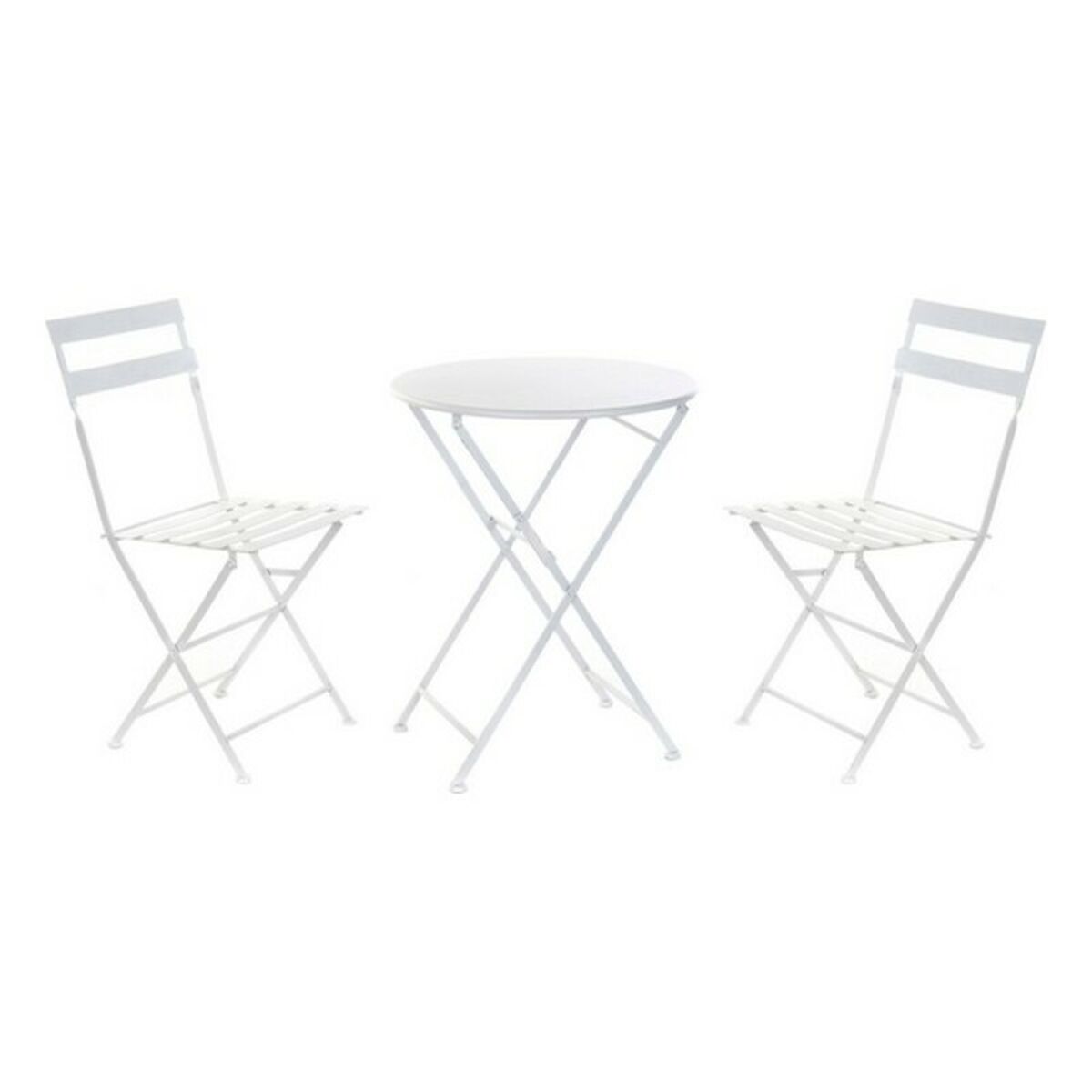 Bordsgrupp med 2 stolar DKD Home Decor Vit 80 cm 60 x 60 x 70 cm (3 pcs) - 6