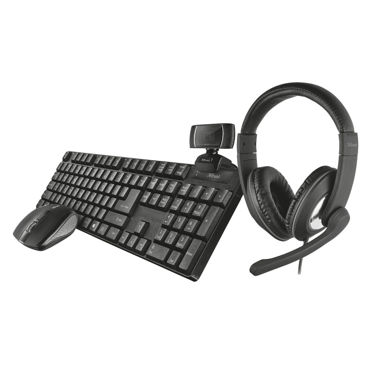 Tangentbord och Mus Trust Qoby Svart QWERTY 4 Delar - 5