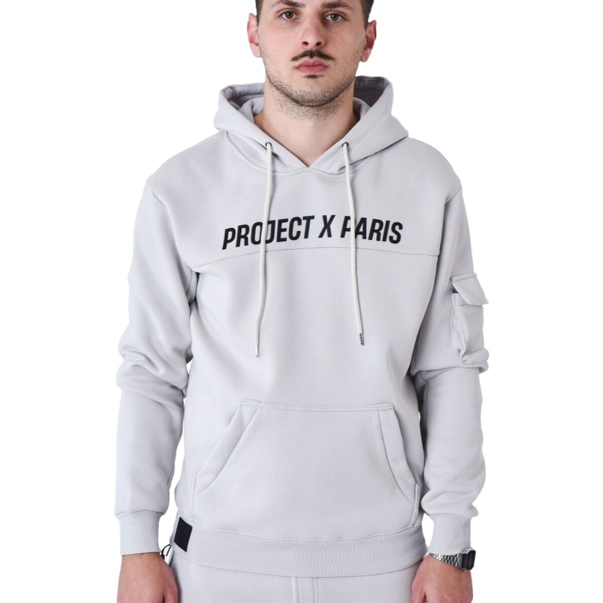 Tröja med huva Herr Project X Paris PROJECT SWEAD&HOODIE 2522058 LS Grå