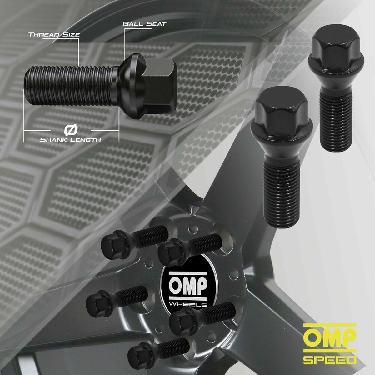 Skruvsats OMP OMPS09551201 M12 x 1,50 4 uds - 7