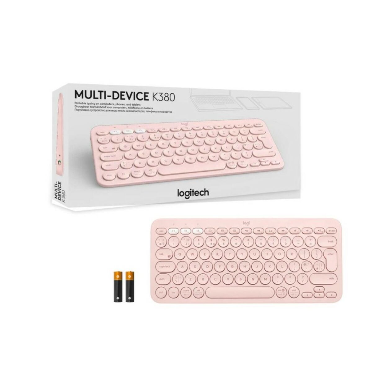 Trådlöst Tangentbord Logitech K380  Rosa Qwerty Spanska - 6