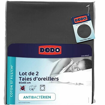 Örngott DODO 2 antal Vit Antracitgrå 65 x 65 cm
