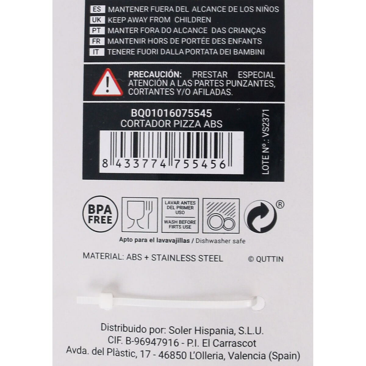Pizzaskärare Quttin ABS 18,5 x 7 cm (24 antal) - 4