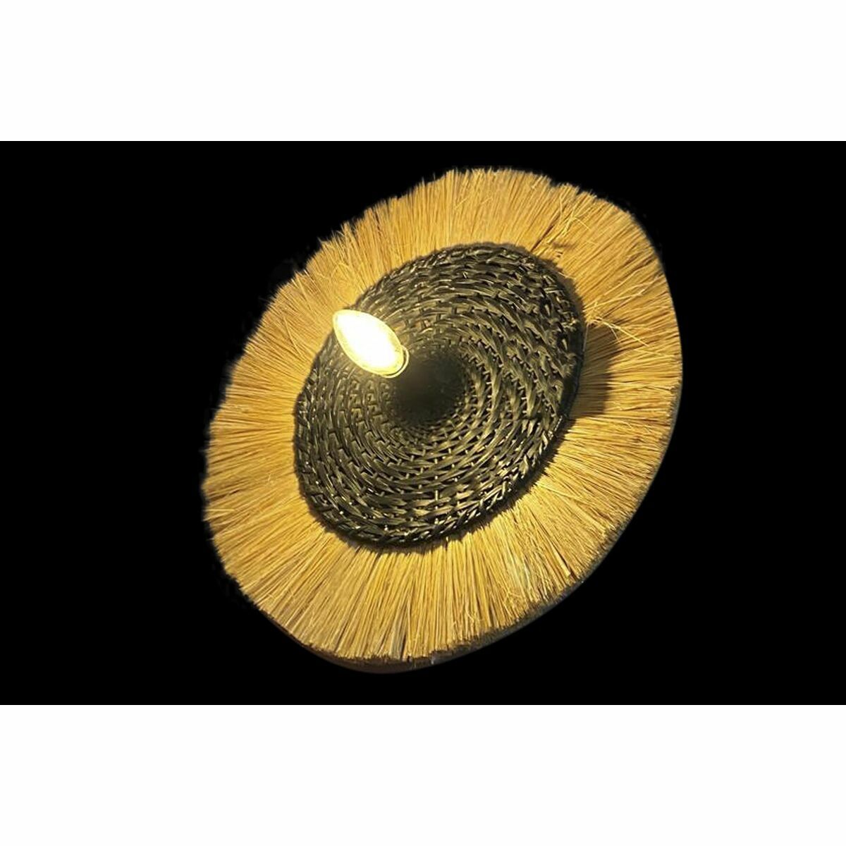 Vägglampa DKD Home Decor Naturell Svart Kolonial Järn 220 V 25 W Jute (42 x 9 x 42 cm) - 5