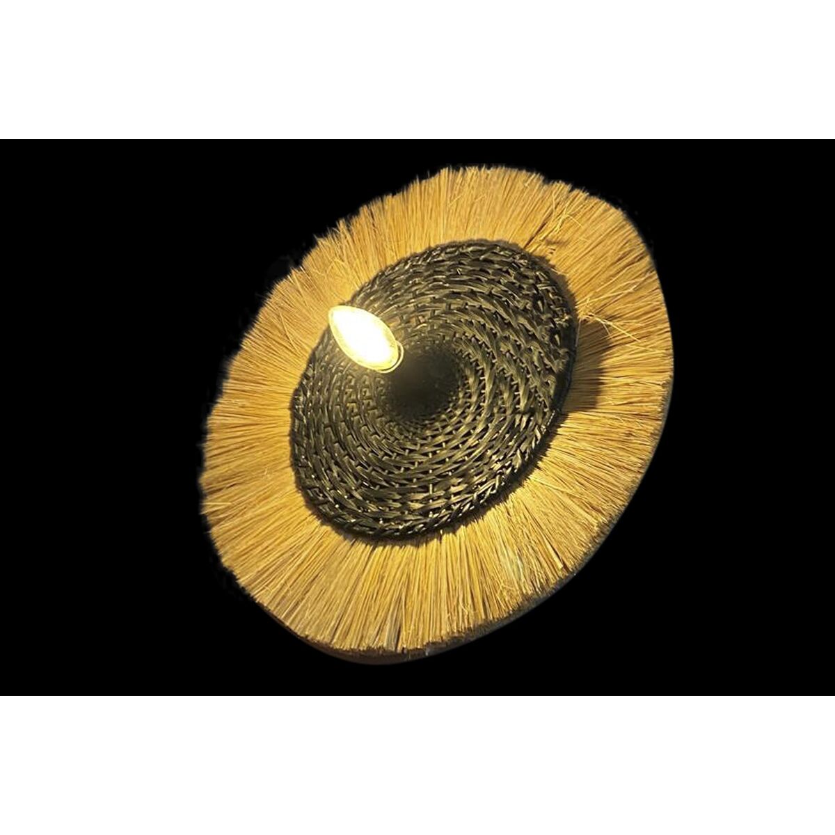 Vägglampa DKD Home Decor Naturell Svart Kolonial Järn 220 V 25 W Jute (42 x 9 x 42 cm) - 2