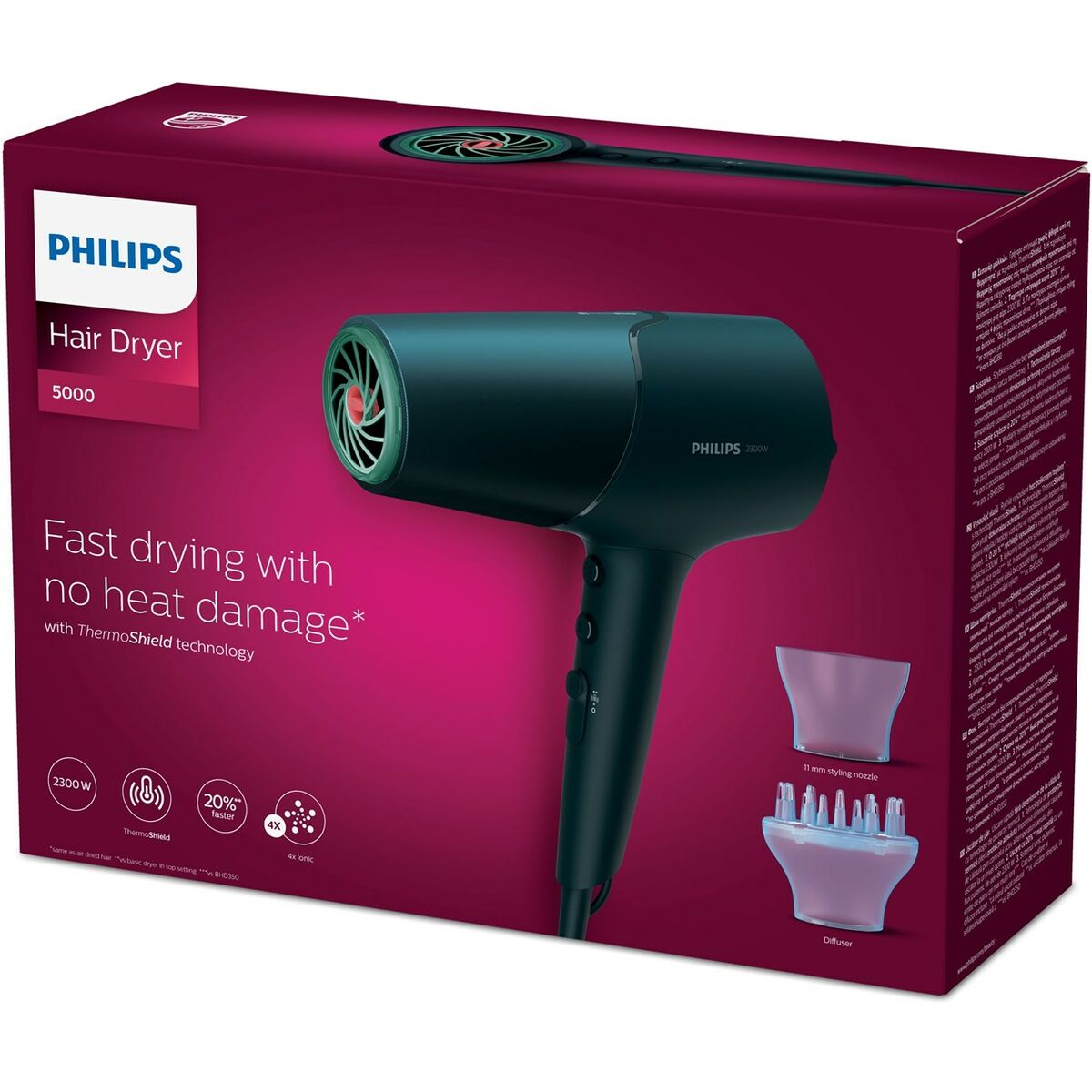 Hårtork Philips BHD512/00 2300 W Svart Marinblå