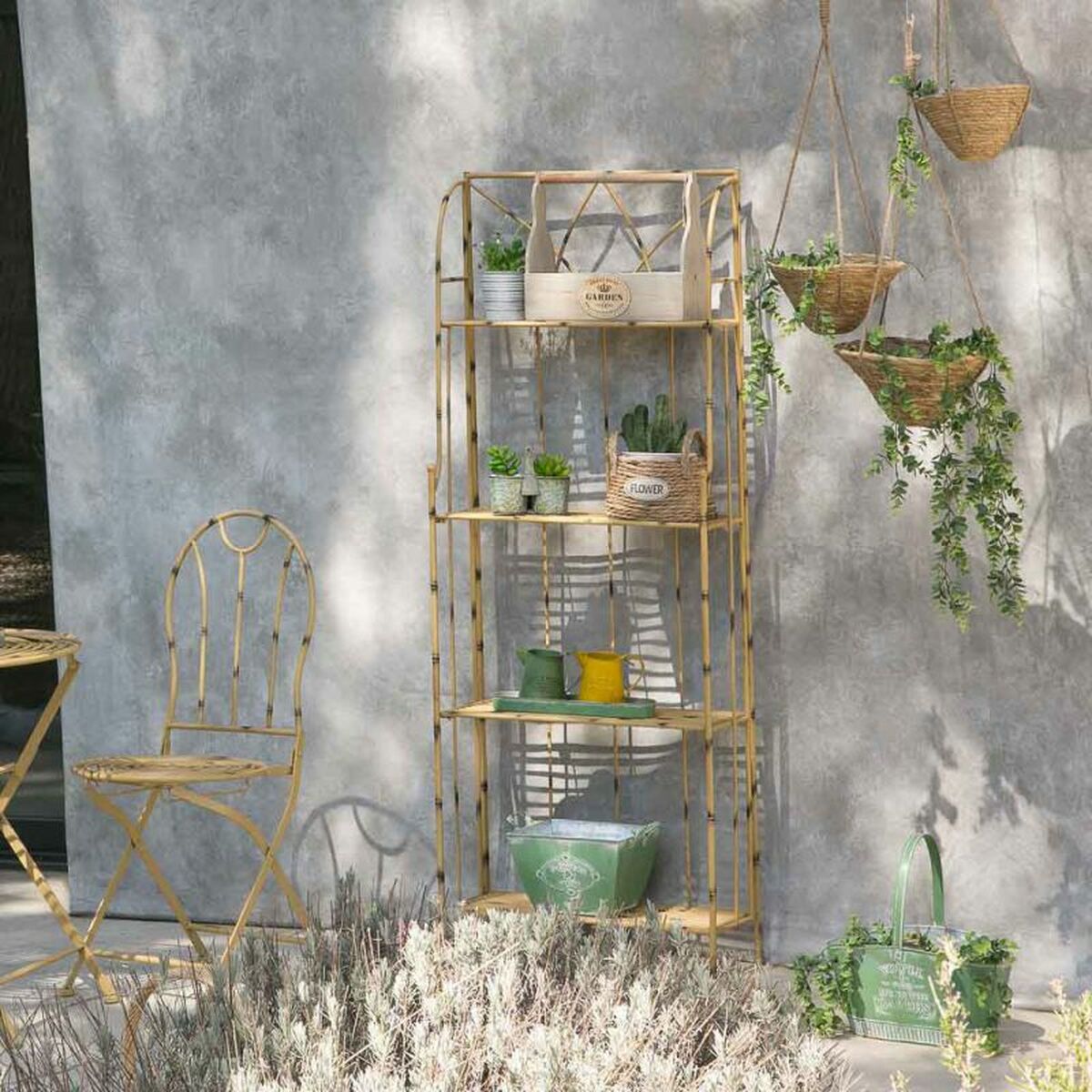 Bokhylla Alexandra House Living Gul Smide 28 x 160 x 60 cm - 3